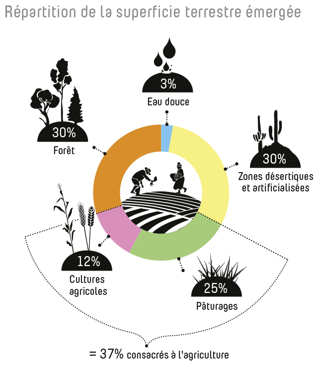 Répartition de la superficie terrestre émergée