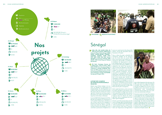 Double page « Nos projets» et le projet Sénégal