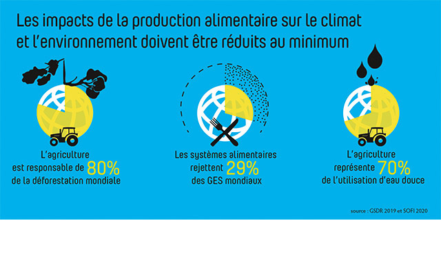 Les impacts de la production alimentaire sur le climat et l'environnement